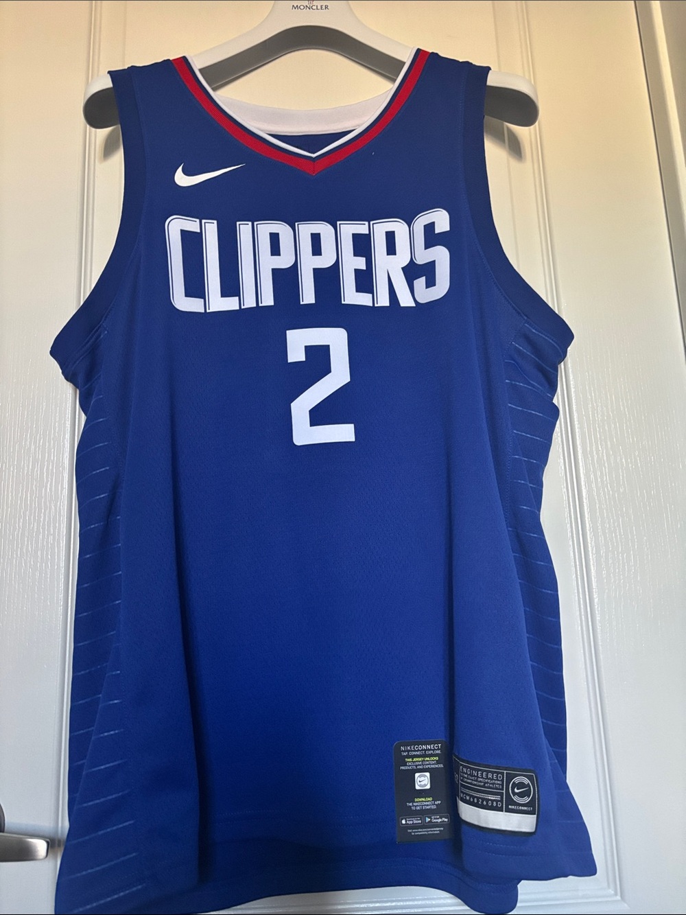 Nike Royal Blue Clippers #2 Basketball Jersey with White and Red Accents